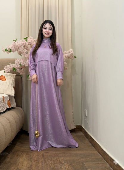 Moonlight Glitter Drop Shoulders Cap With Maxi 2Pcs Set