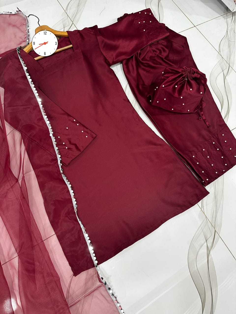 Farshi Shalwar Kameez With Potli 4Pcs