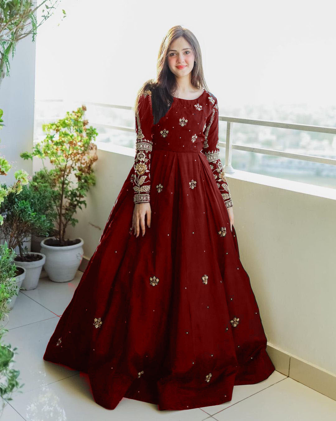 Sequence Bouti with Thread Embroidered Sleeves and front Maxi Embroidered and Trouser 2pcs