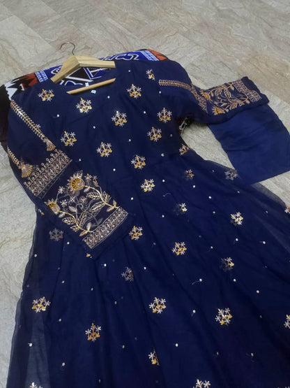 Sequence Bouti with Thread Embroidered Sleeves and front Maxi Embroidered and Trouser 2pcs