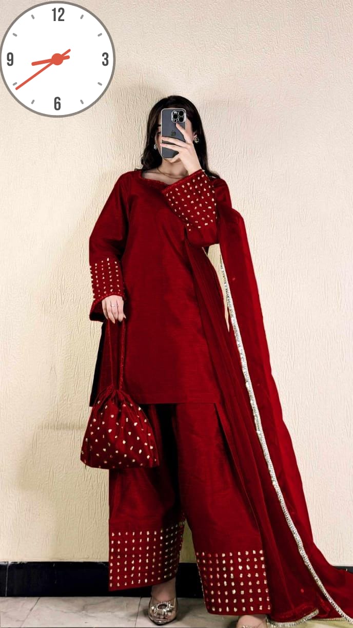 Farshi Shalwar Kameez With Potli 4Pcs