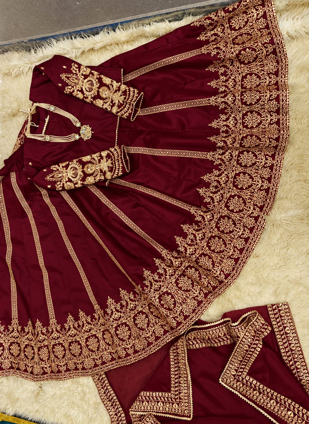 Front Back Blockprinted Lehnga