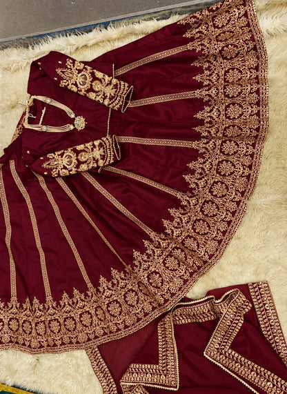 Front Back Blockprinted Lehnga