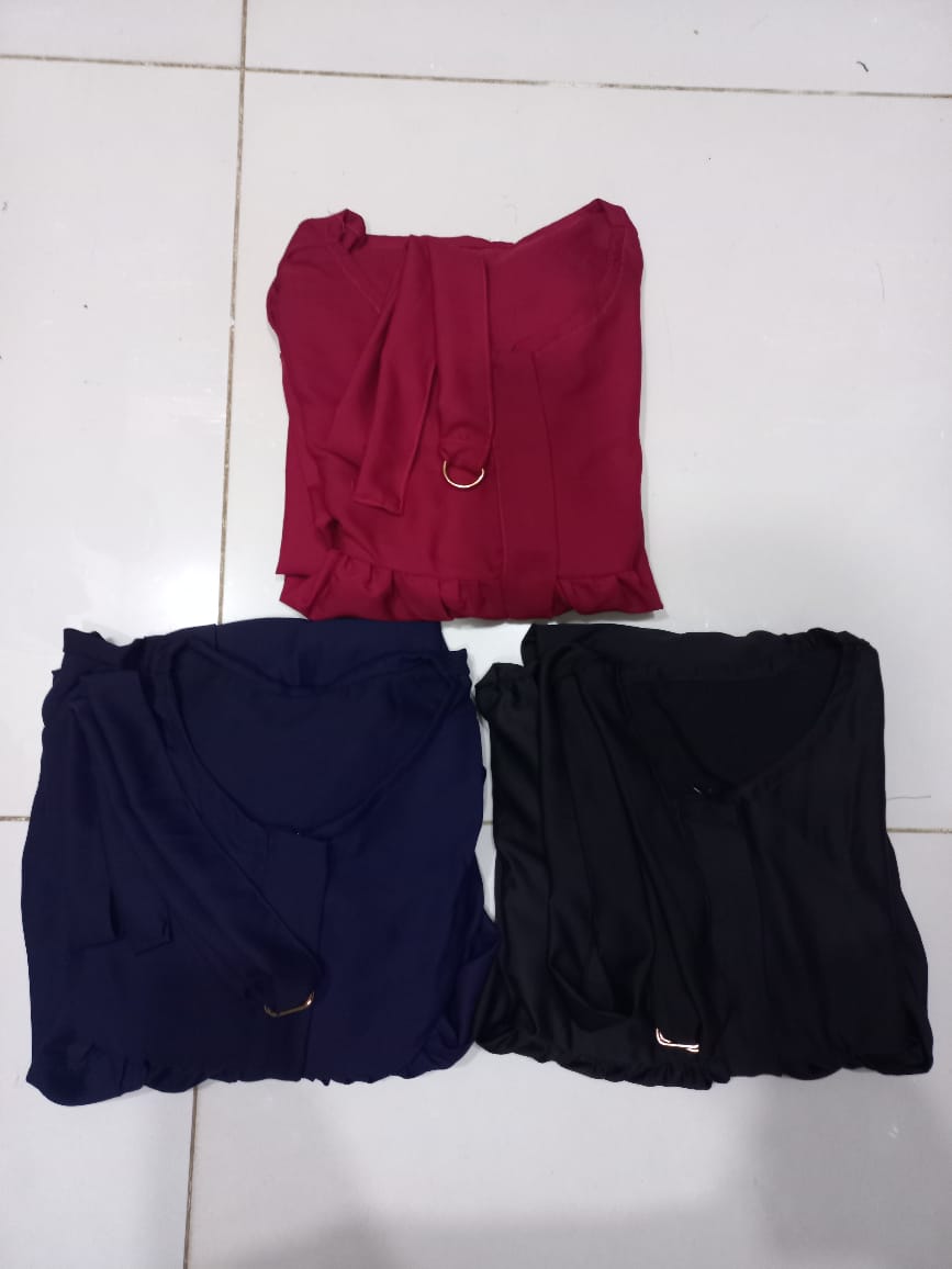 Front Zip &amp; Side Pocket Abaya With Adjustable Belt