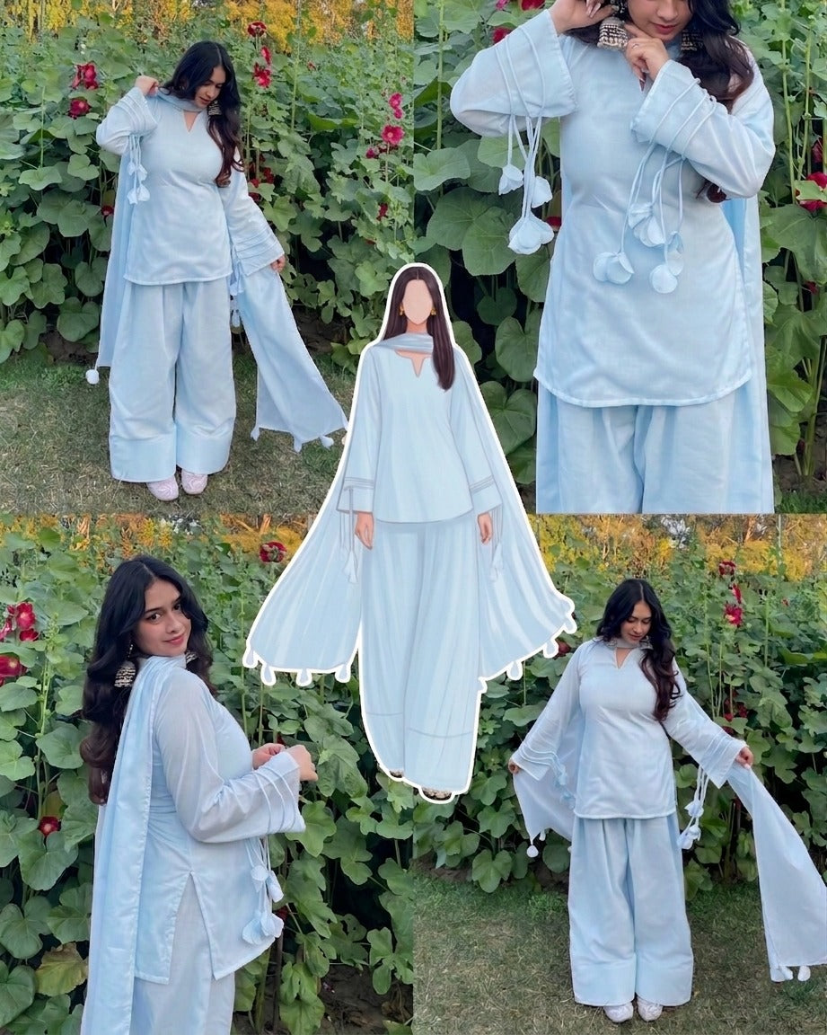 Most Viral Cotton Pankhuri 3PCs