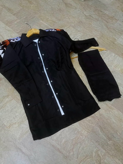 Western Tich Button Shirt with inner Shirt and Flapper 3PCs
